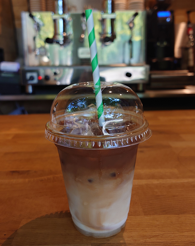 Iced latte served from The Daily Grind mobile coffee van